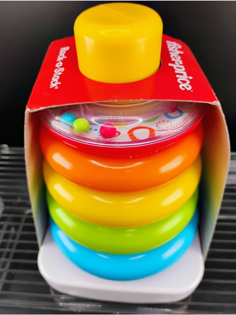 Fisher-Price Rock-A-Stack Baby Stacking Rings Toy Fine Motor Activity